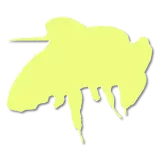 Yellow silhouette of a bee
