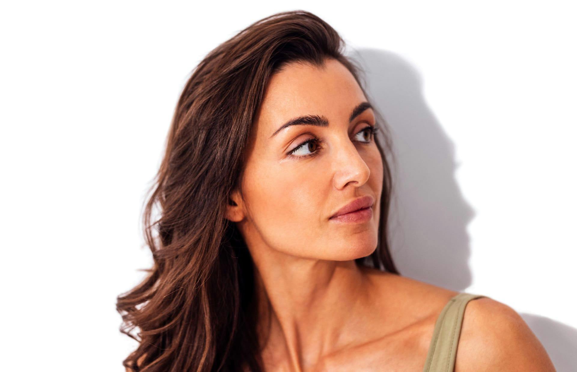 Woman looking off to the side