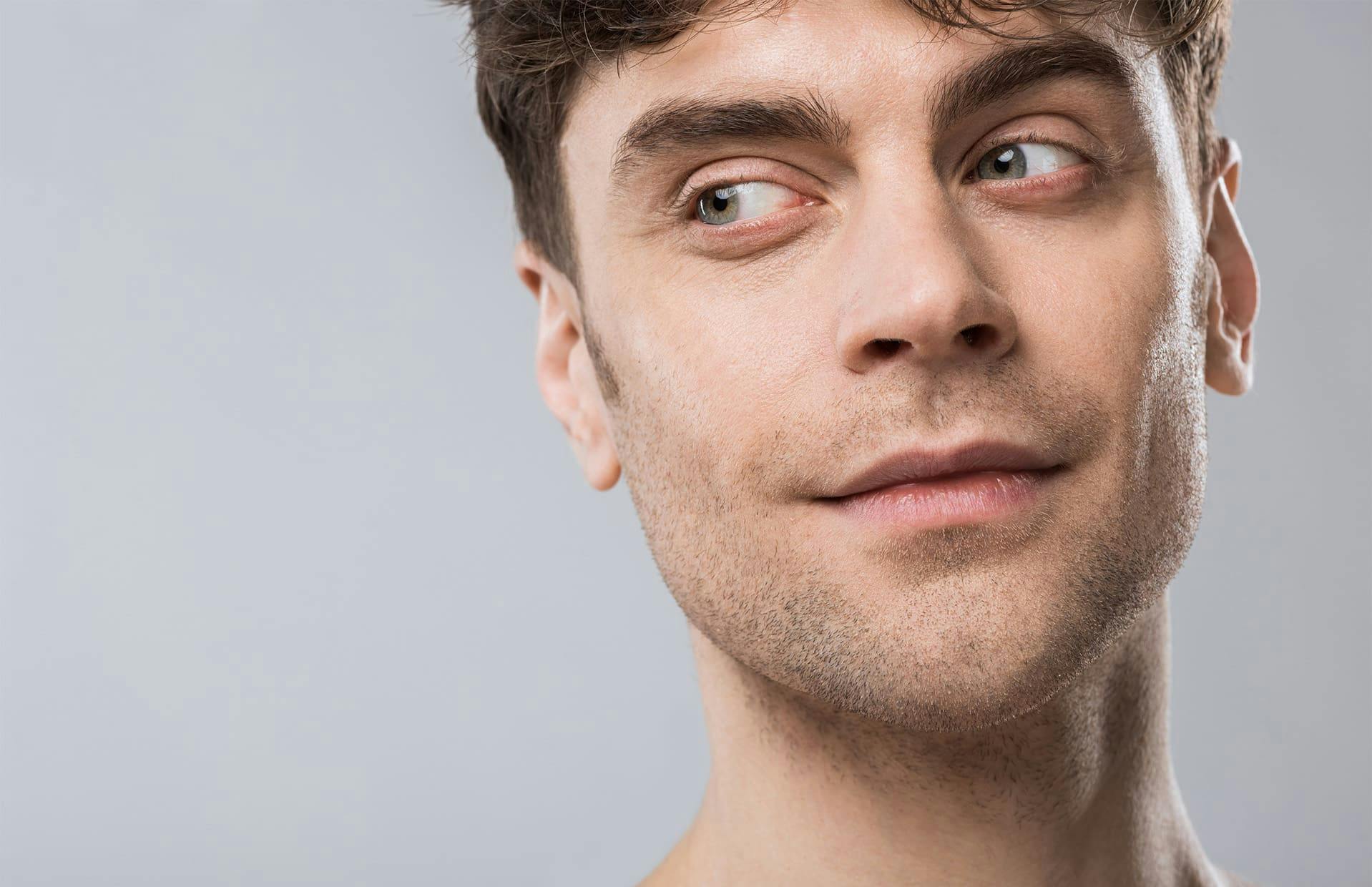 Man looking over the shoulder