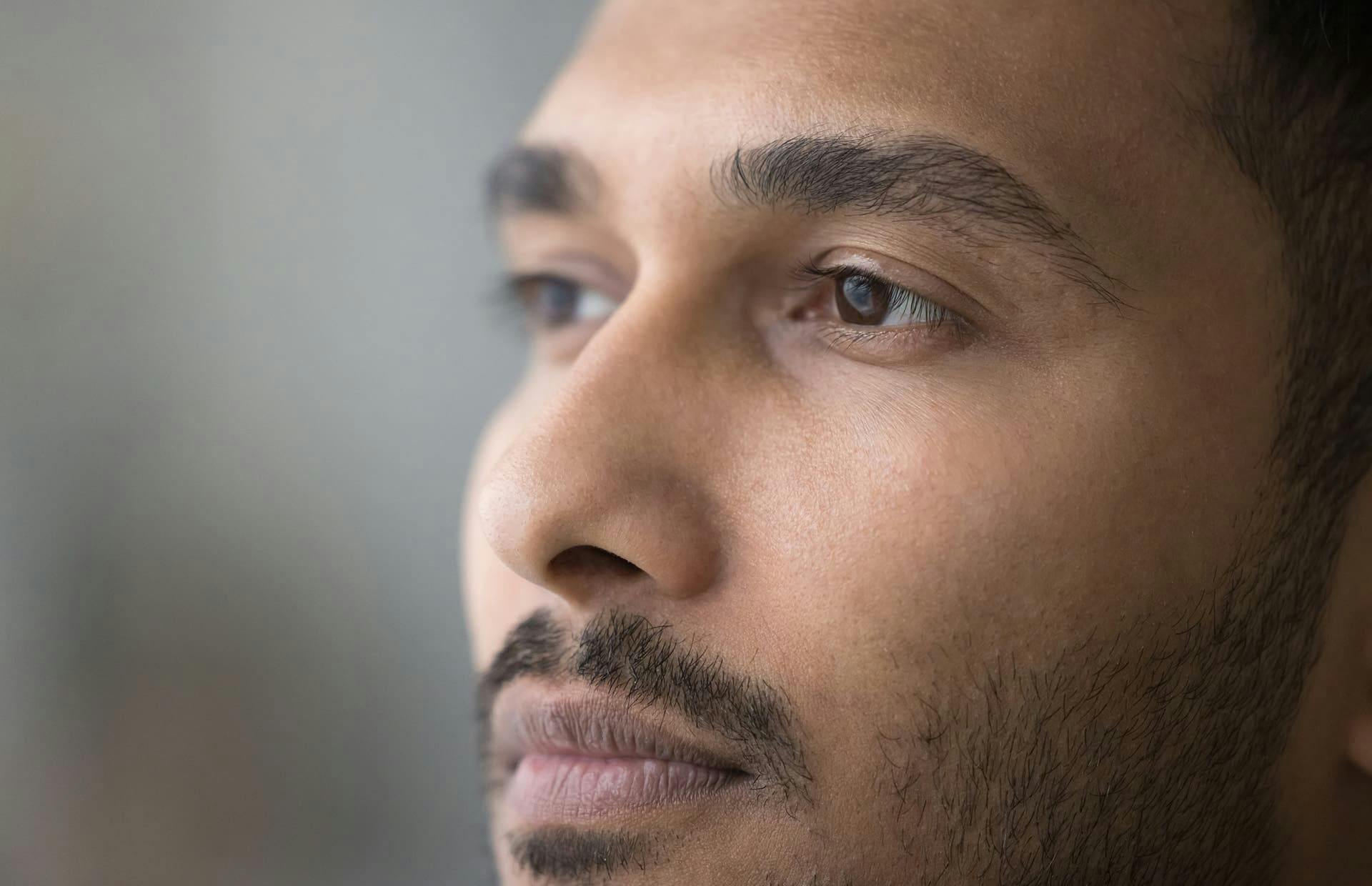 Close up of mans face