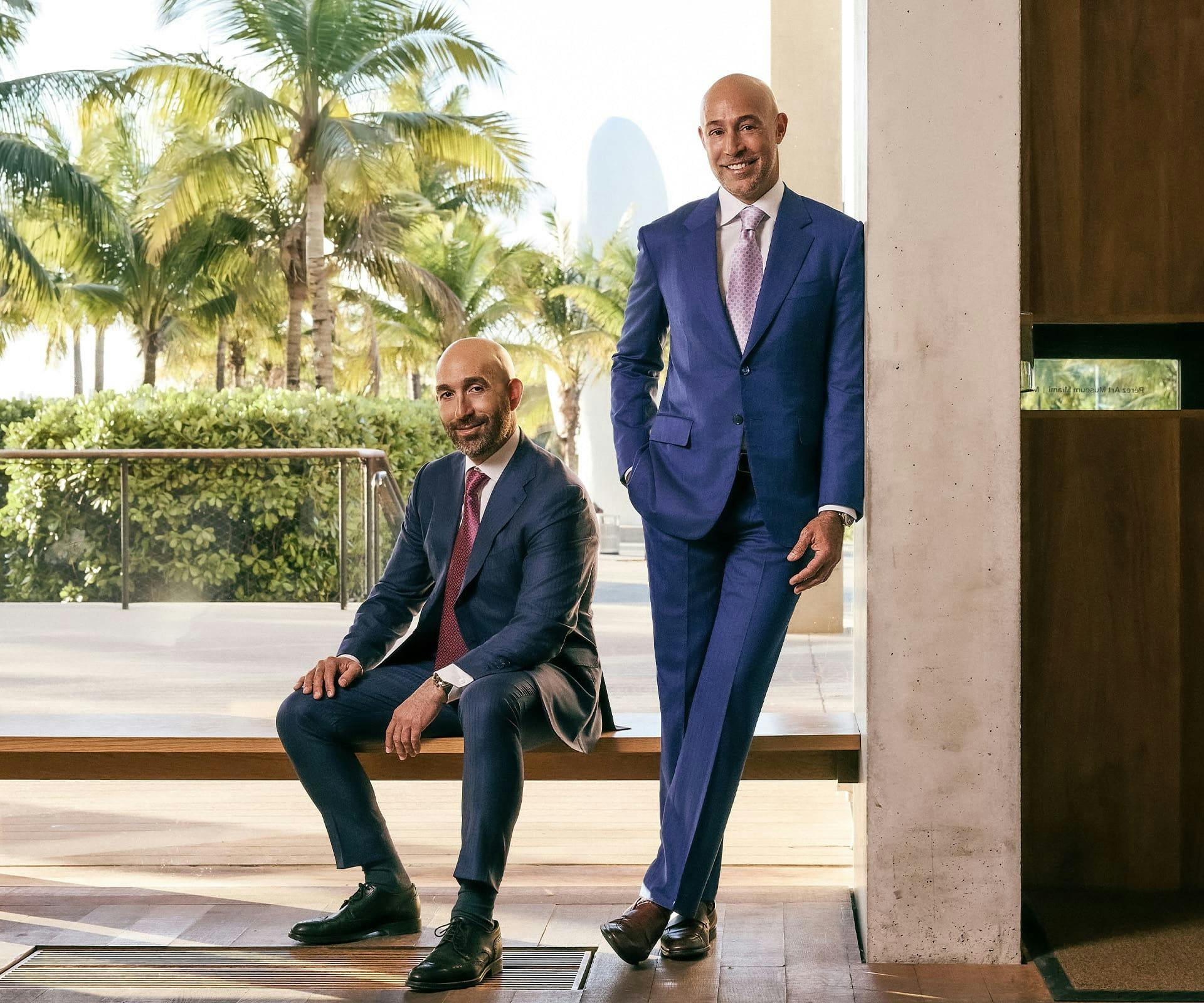 Two lawyers outside smiling
