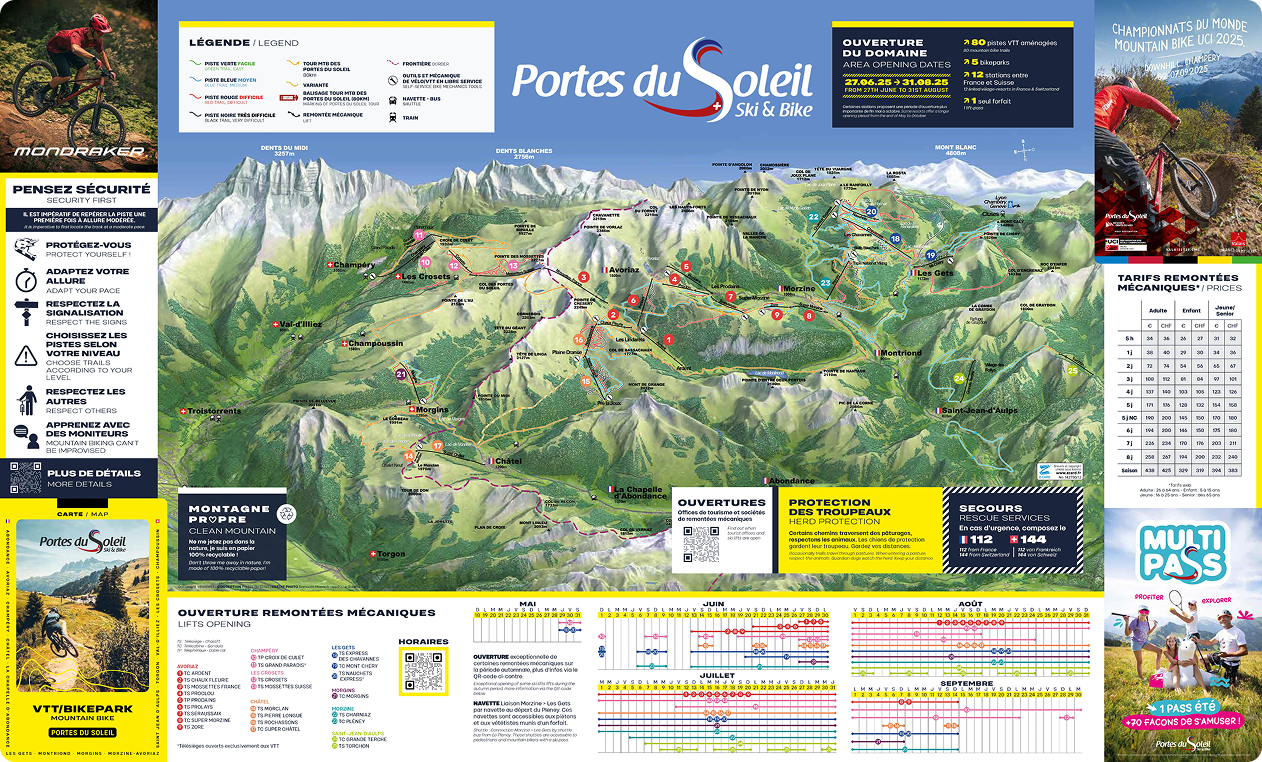 Plan des pistes VTT Portes du Soleil