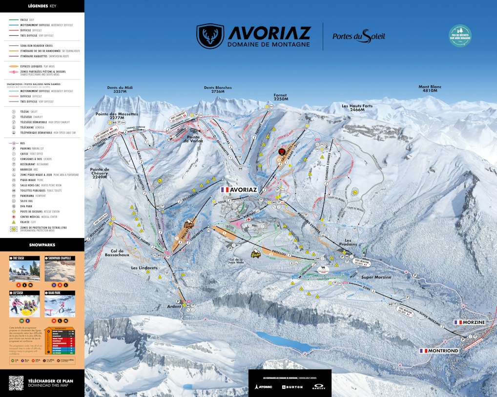 Plan des pistes Avoriaz