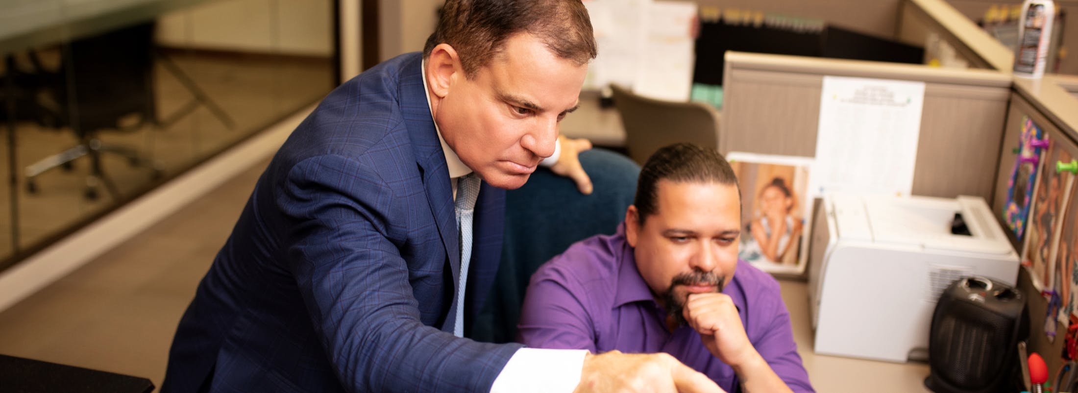 Michael S. Lamonsoff speaking with associate