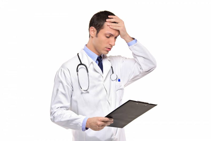 Doctor looking confused