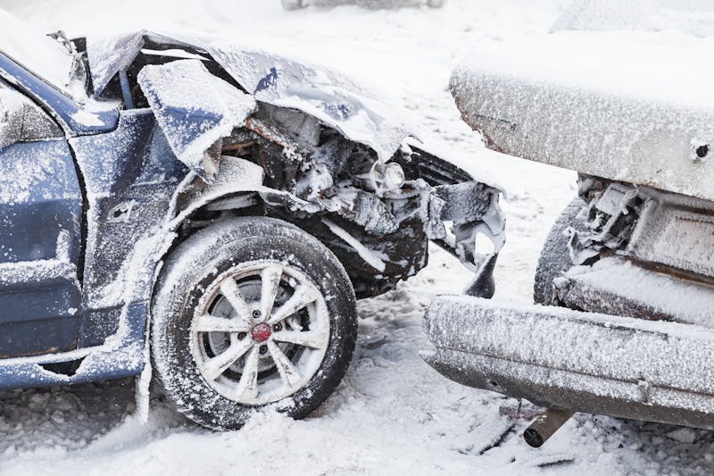 Winter car accident