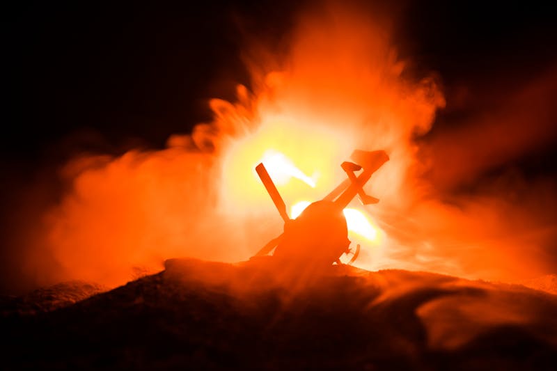 Fiery crashed helicopter accident