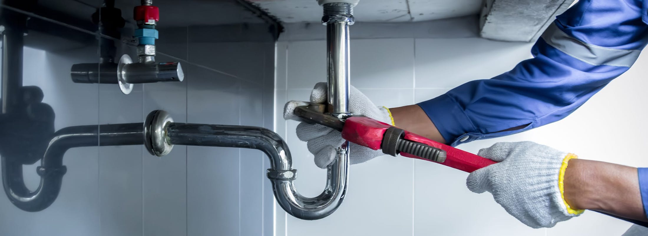 Plumber at work