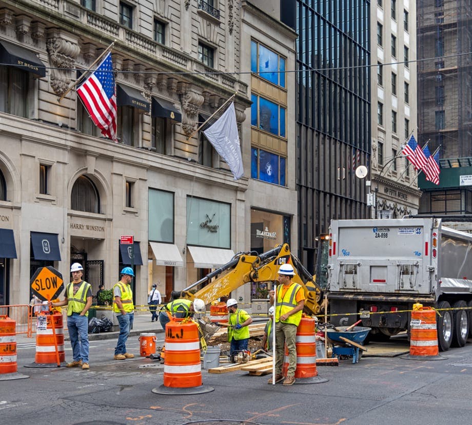 Construction in New York streets