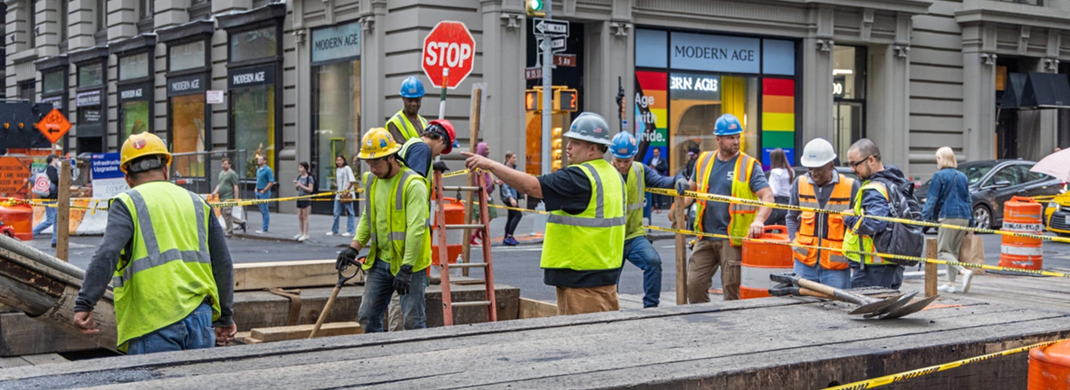 City workers at work