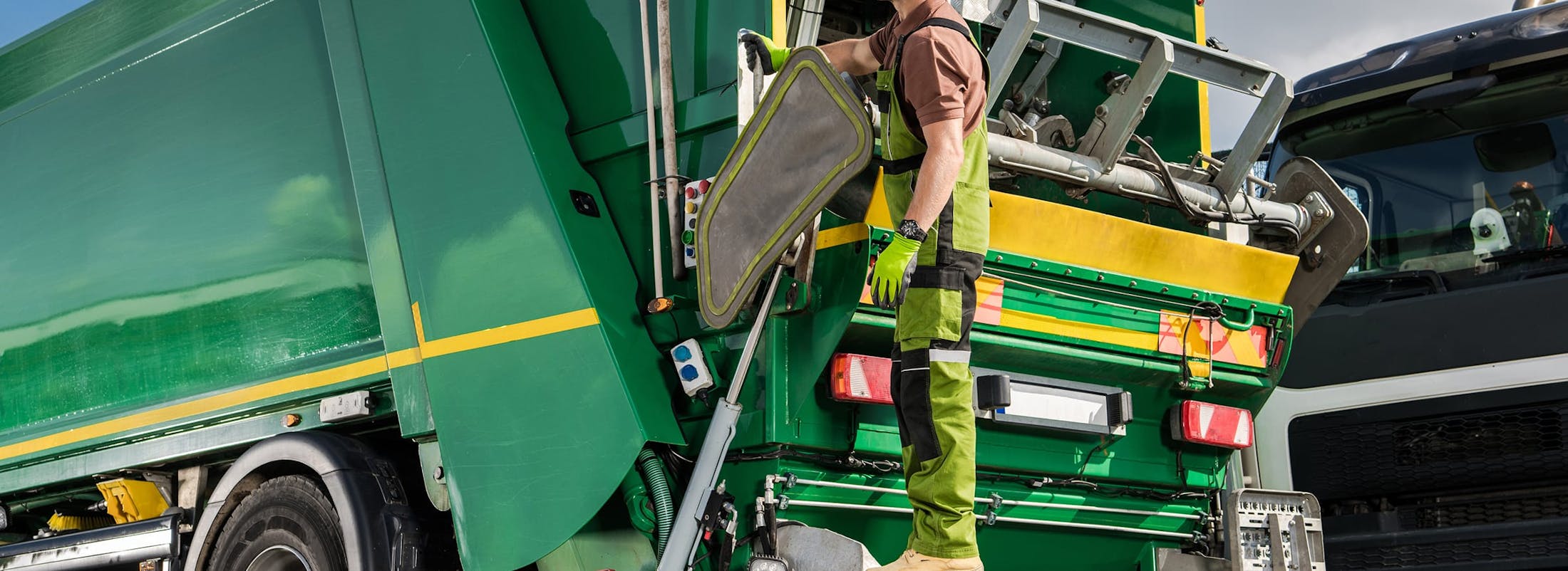 Sanitation truck worker