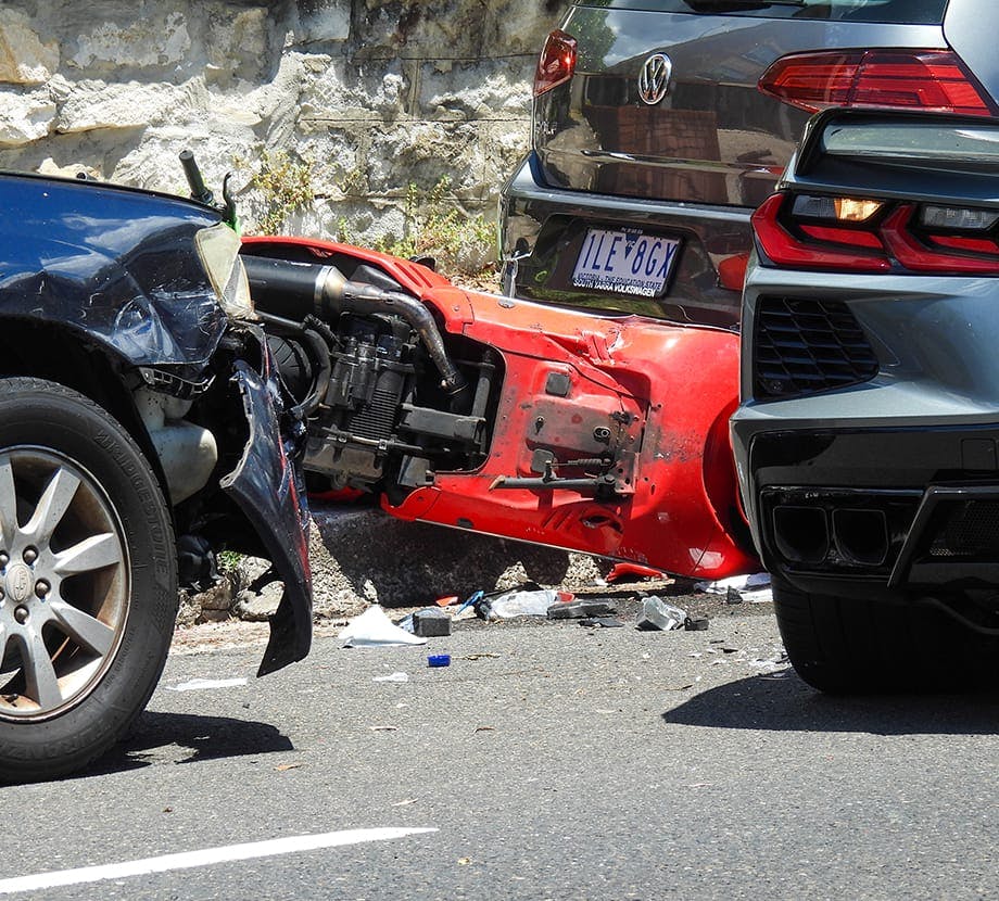 Vespa accident with car