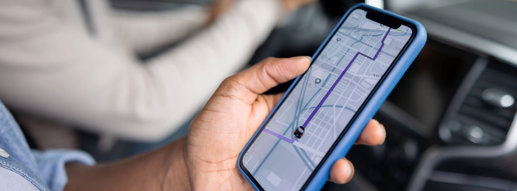 Person using rideshare app