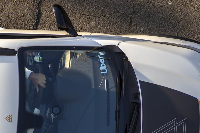 Car with an uber sticker