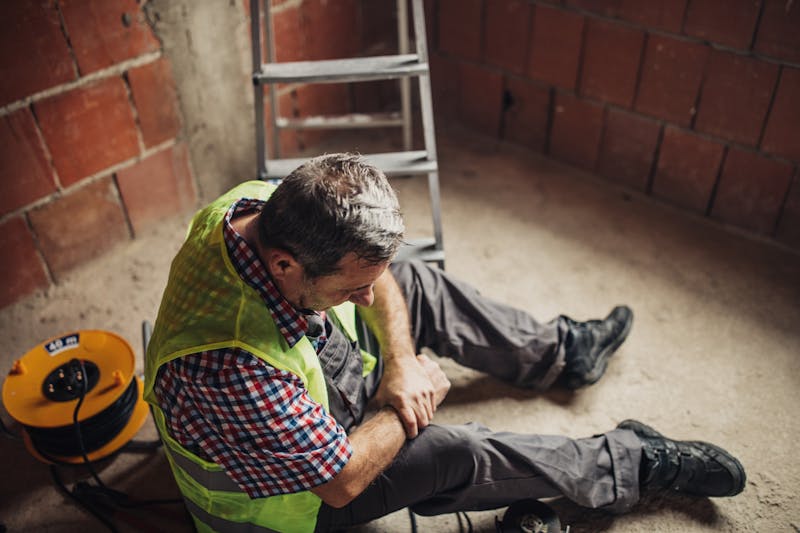 Man holding his arm in pain