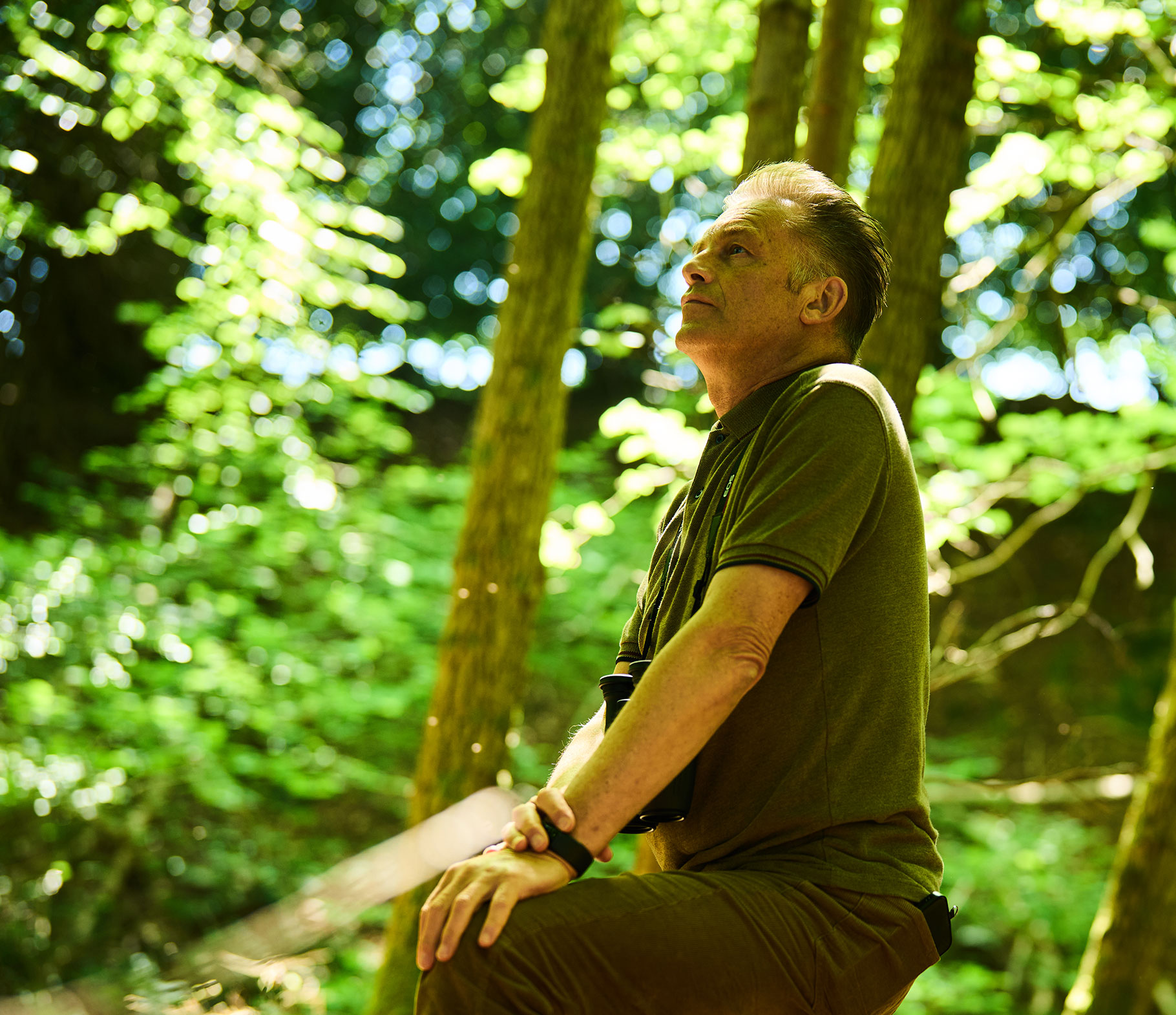 Chris Packham in woodland