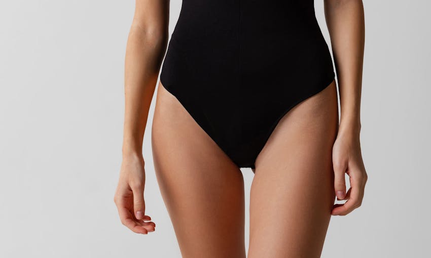 Womans midsection and hips