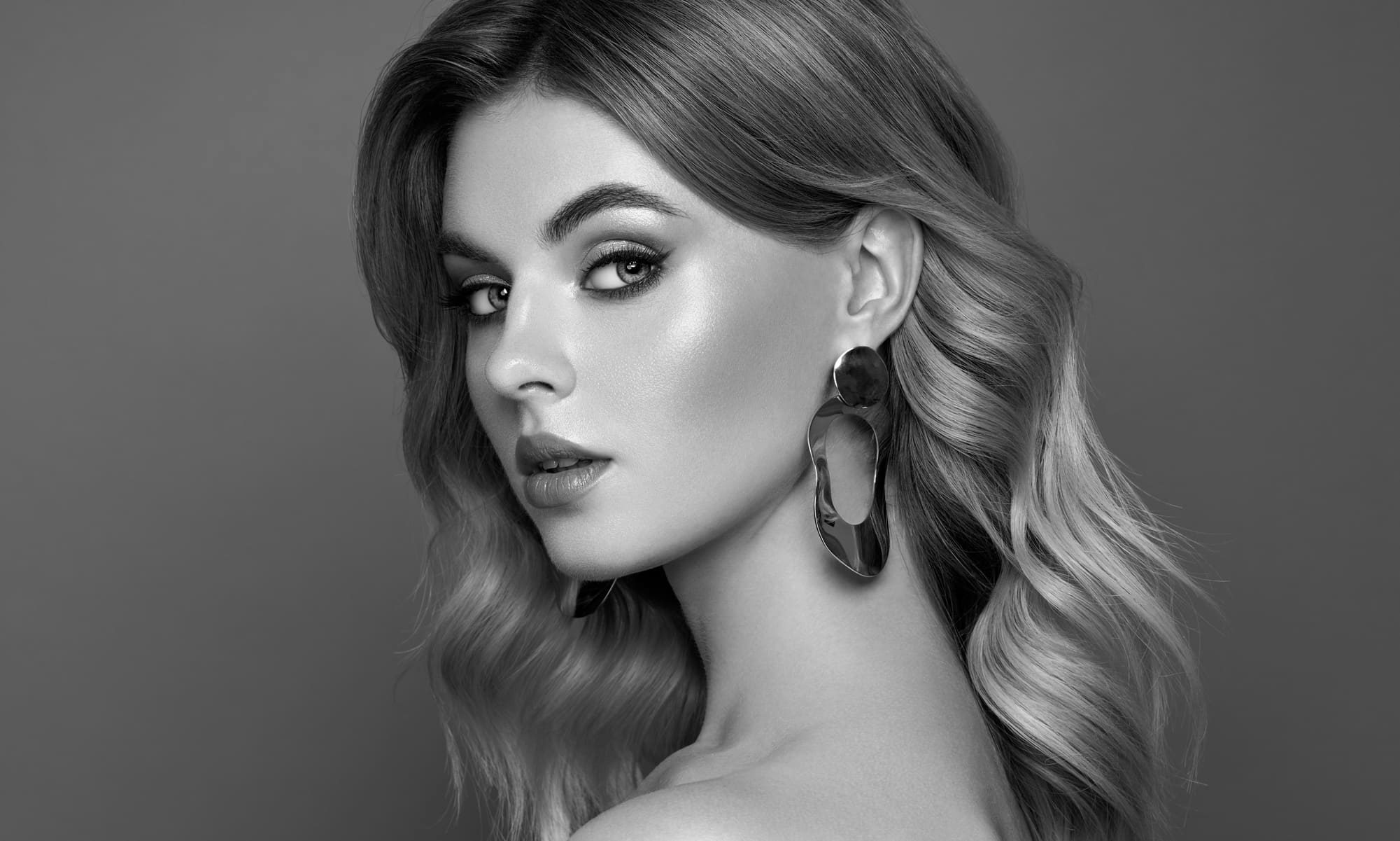 Woman looking over her shoulder