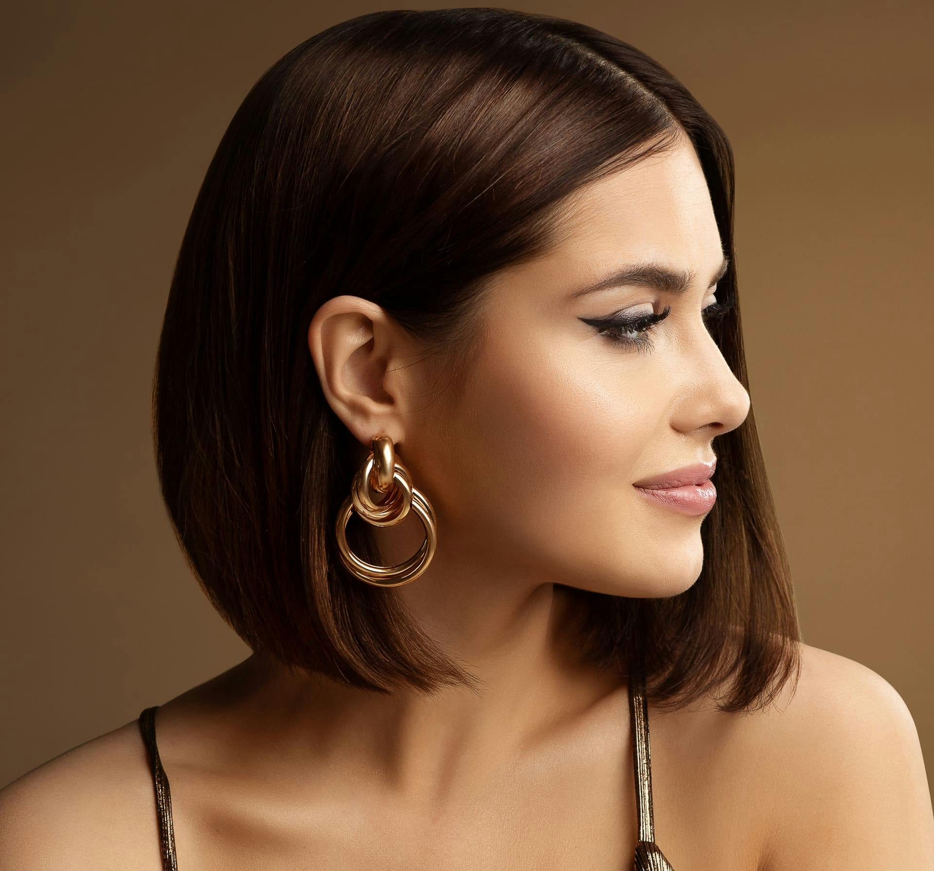 Woman smiling and looking off to the side