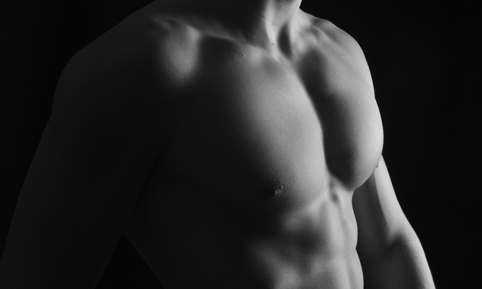 man with sculpted chest