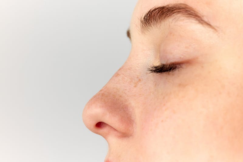 Side profile of a woman's nose