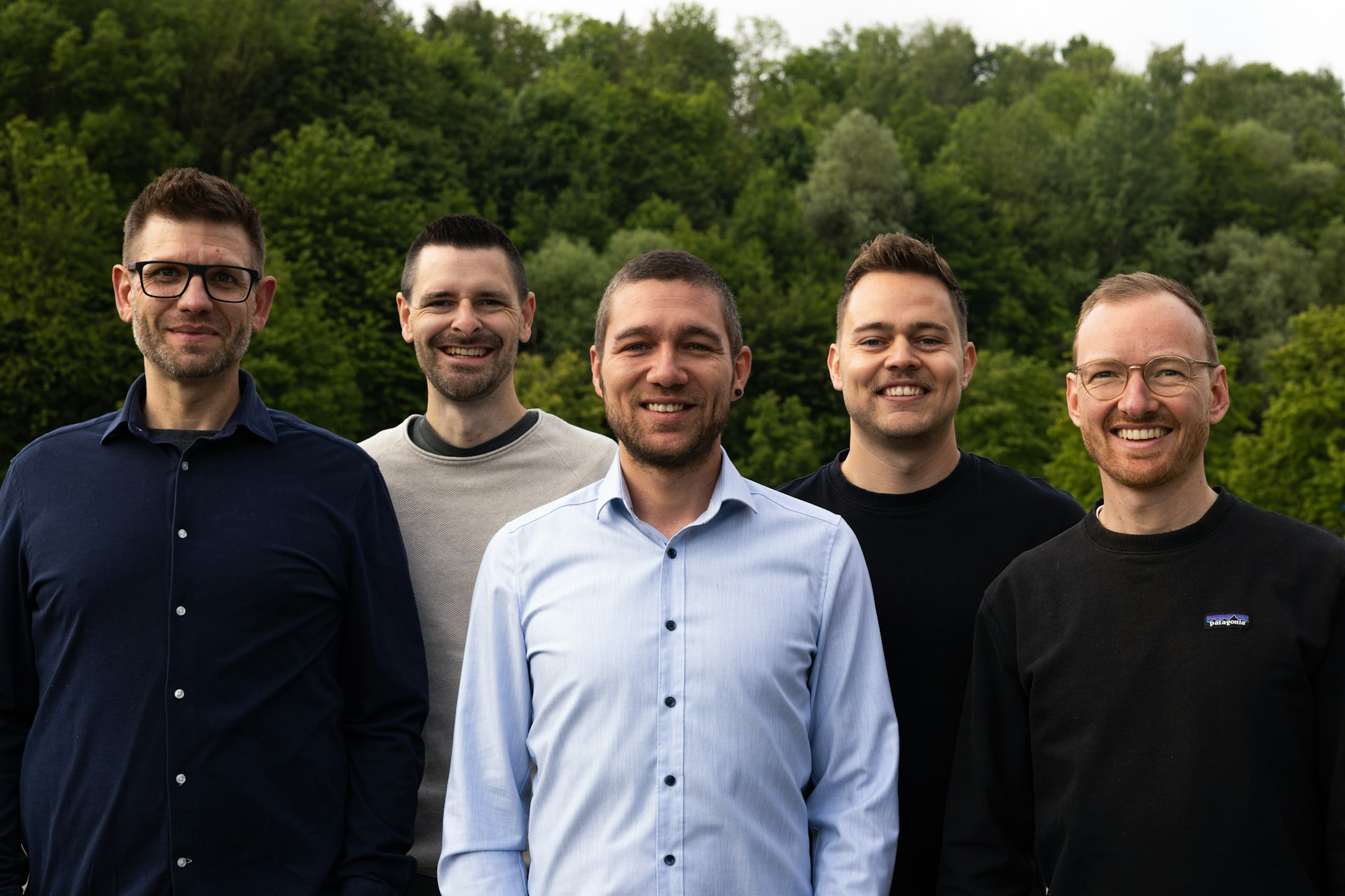 The Neovo AG team (from left to right: Sascha Aeppli, Jürg Hunziker, Marc Brühwiler, Remo Brühwiler, Severin Kilchhofer)