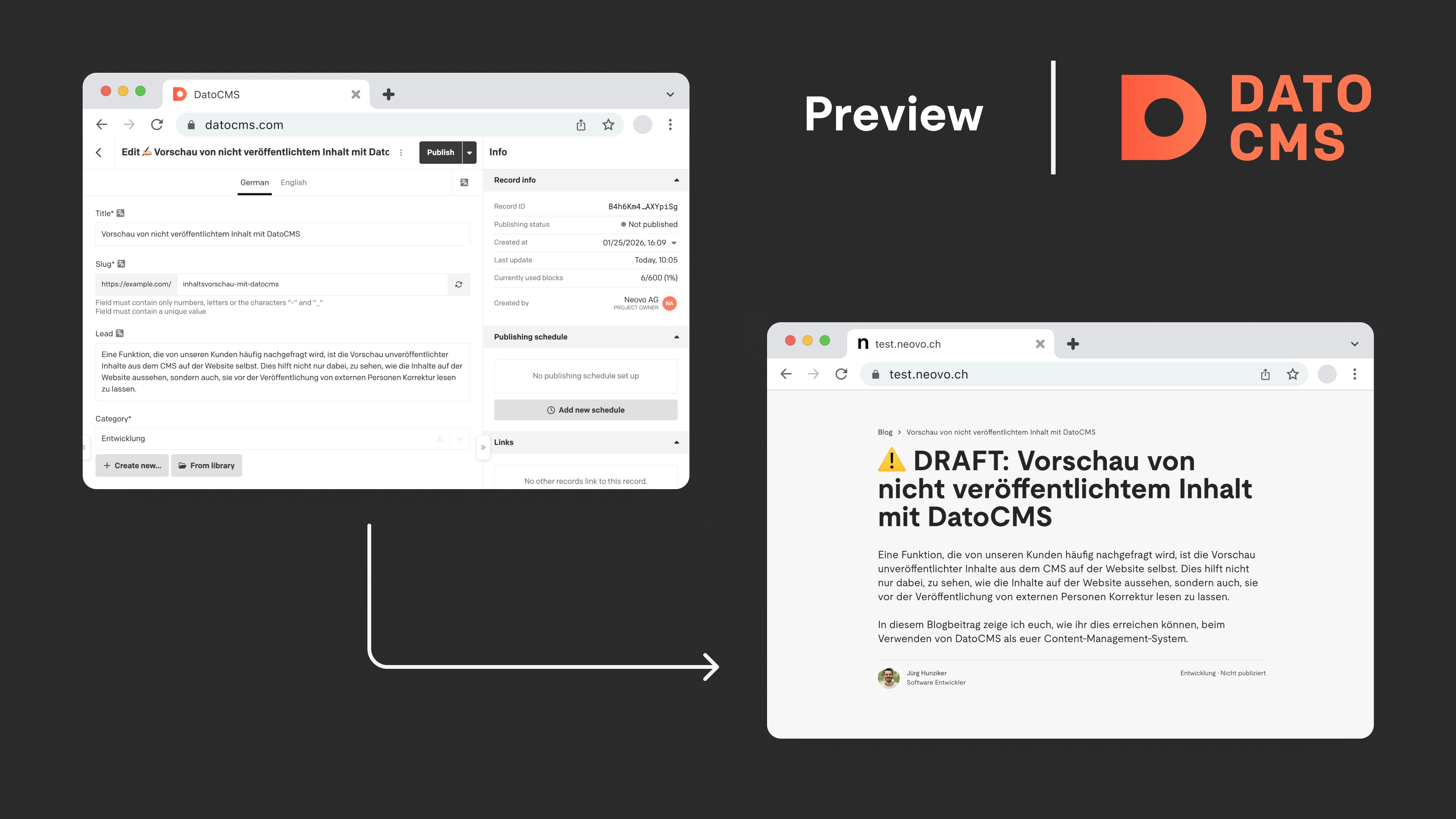 How to Preview Draft Content on Your DatoCMS Website