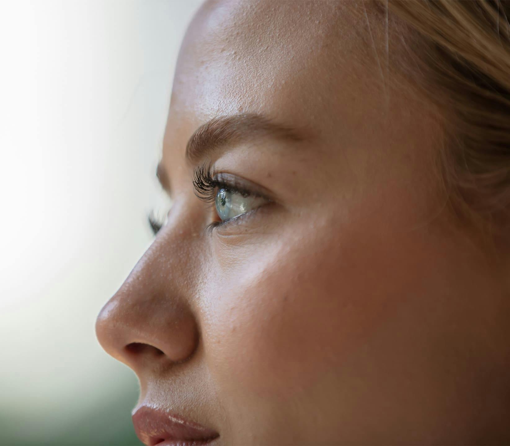 close up on side of woman's face