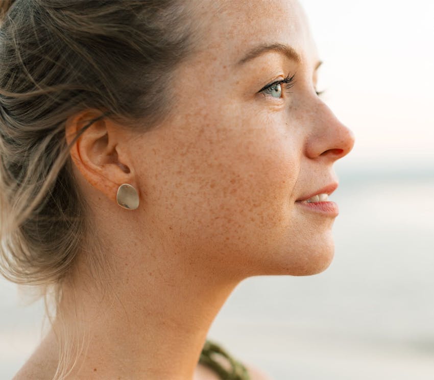 Woman looking outinto the distance