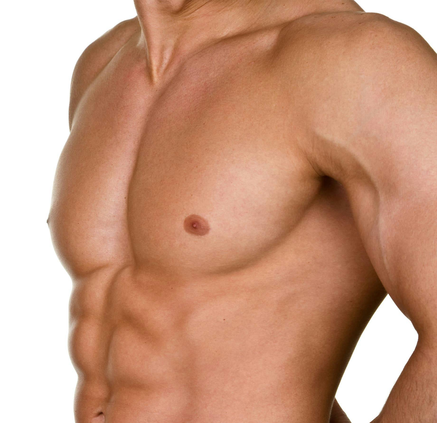 side profile of man's chest