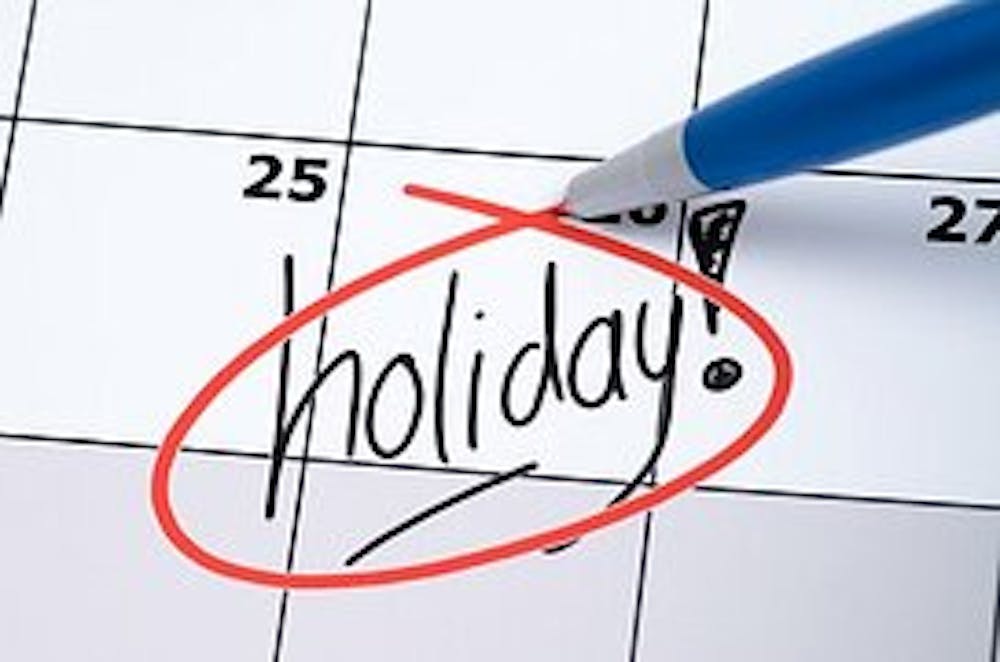 calendar that says holiday