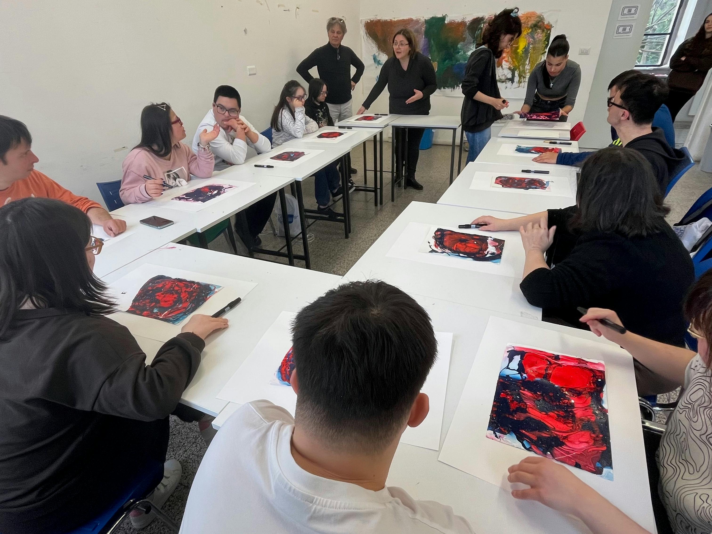 Accademia di Belle Arti di Frosinone. Workshop with young with Down syndrome. Accademia di Belle Arti di Frosinone. Workshop with young with Down syndrome.