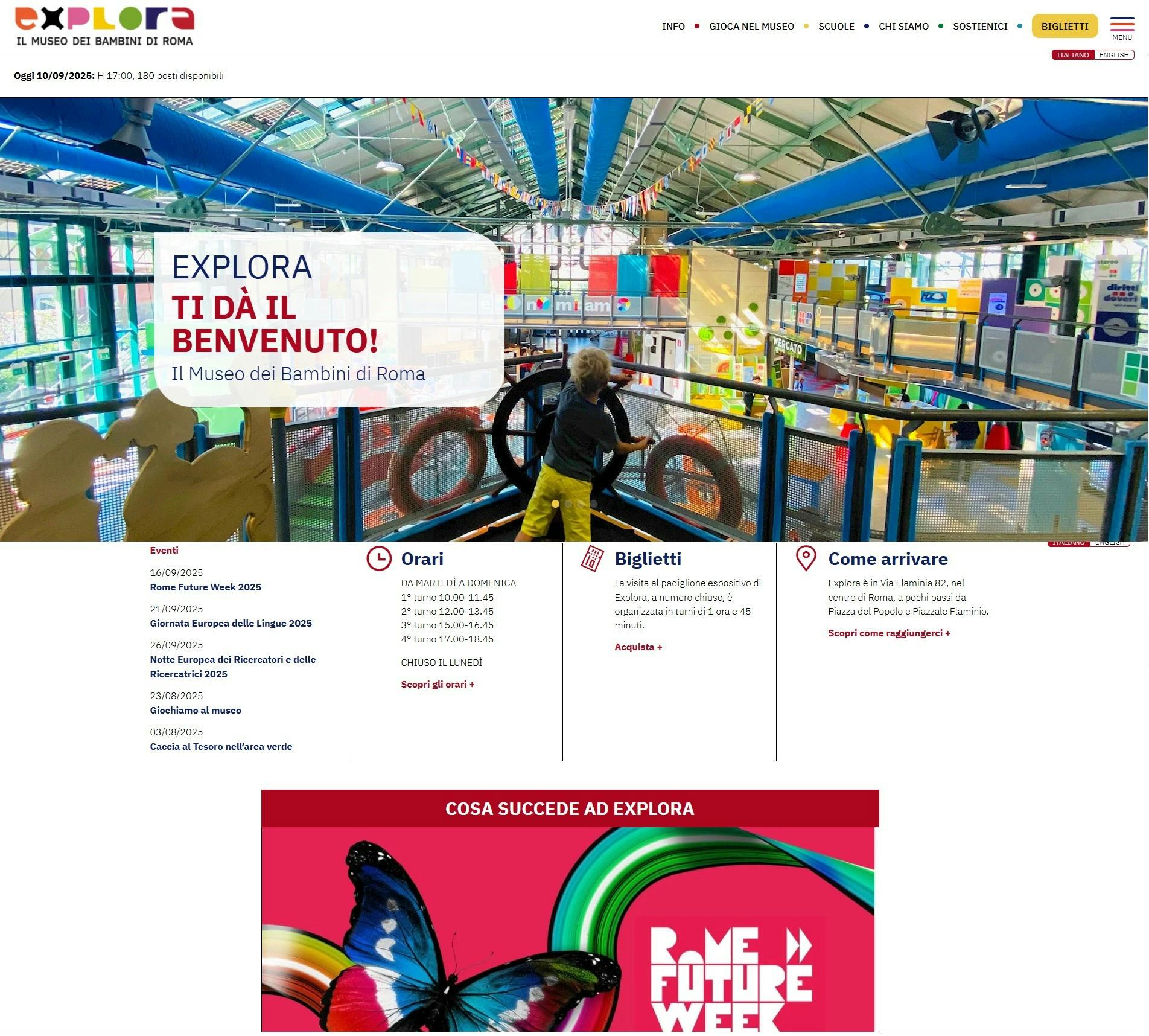 Explora website screenshoot