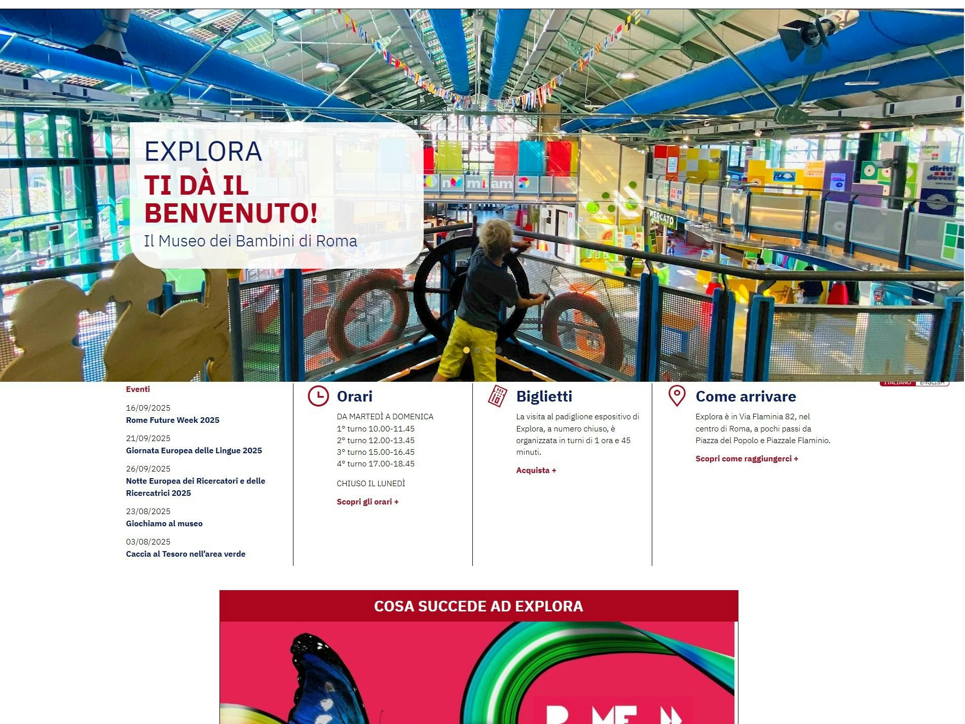 Explora website Explora website screenshoot