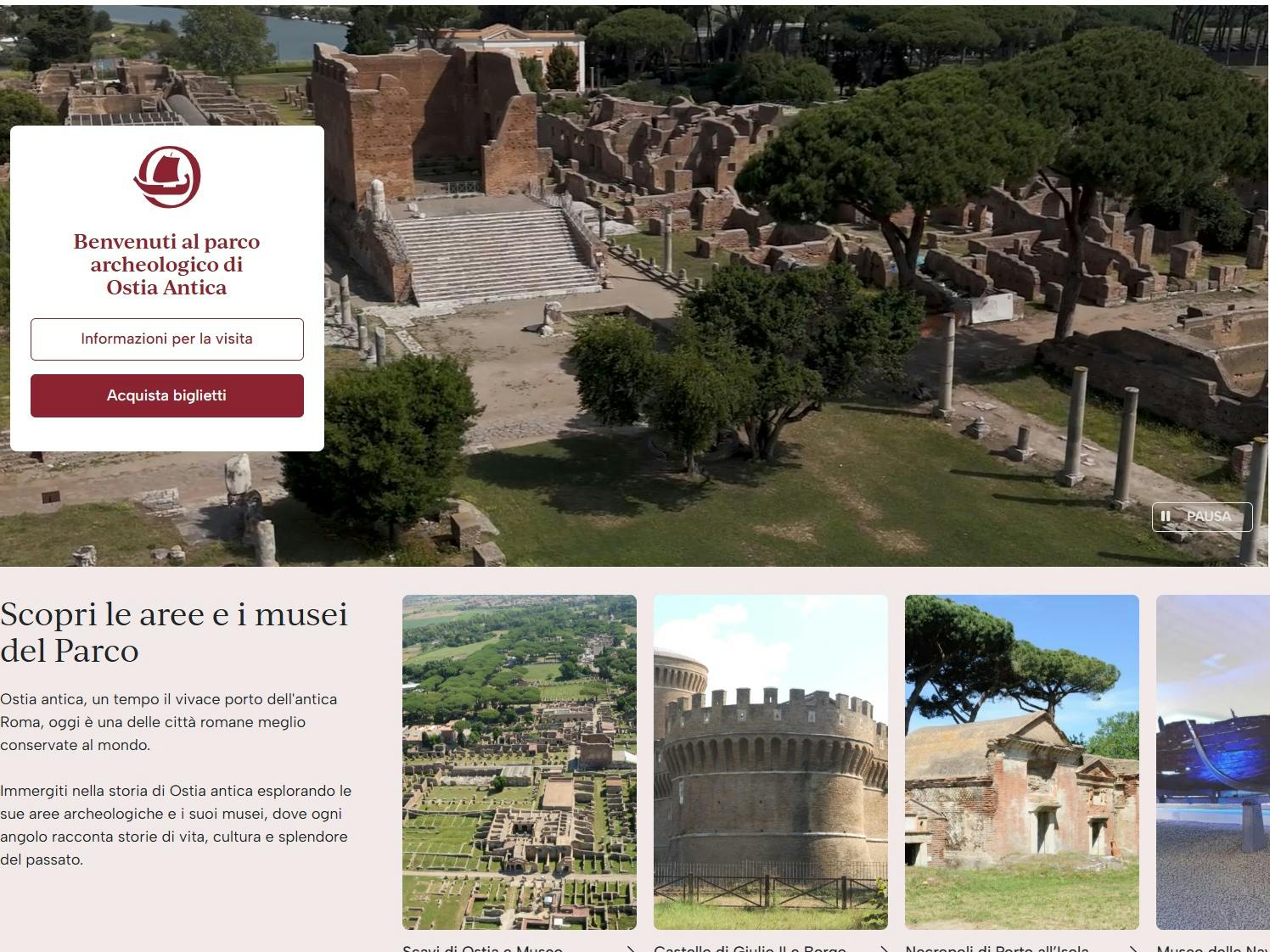 Ostia Antica website Ostia Antica website screenshoot