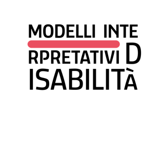 Modelli interpretativi disabilità, card glossario. Modelli interpretativi disabilità, scritta in grafica