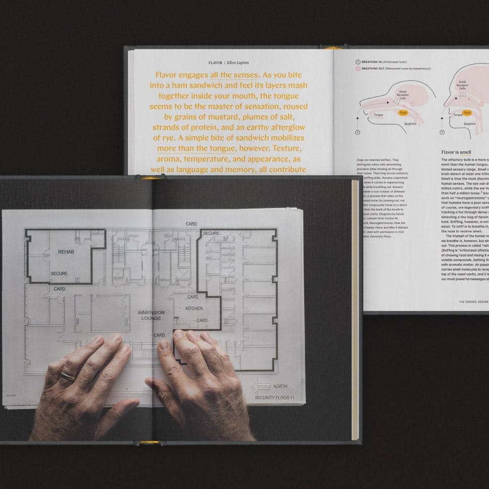 New York, Cooper Hewitt Smithsonian Design Museum. Mostra "The Senses: Design Beyond Vision". Progettazione di libri e grafica museale. New York, Cooper Hewitt Smithsonian Design Museum. Mostra "The Senses: Design Beyond Vision", curata da Ellen Lupton & Andrea Lipps, progetto espositivo Studio Joseph.