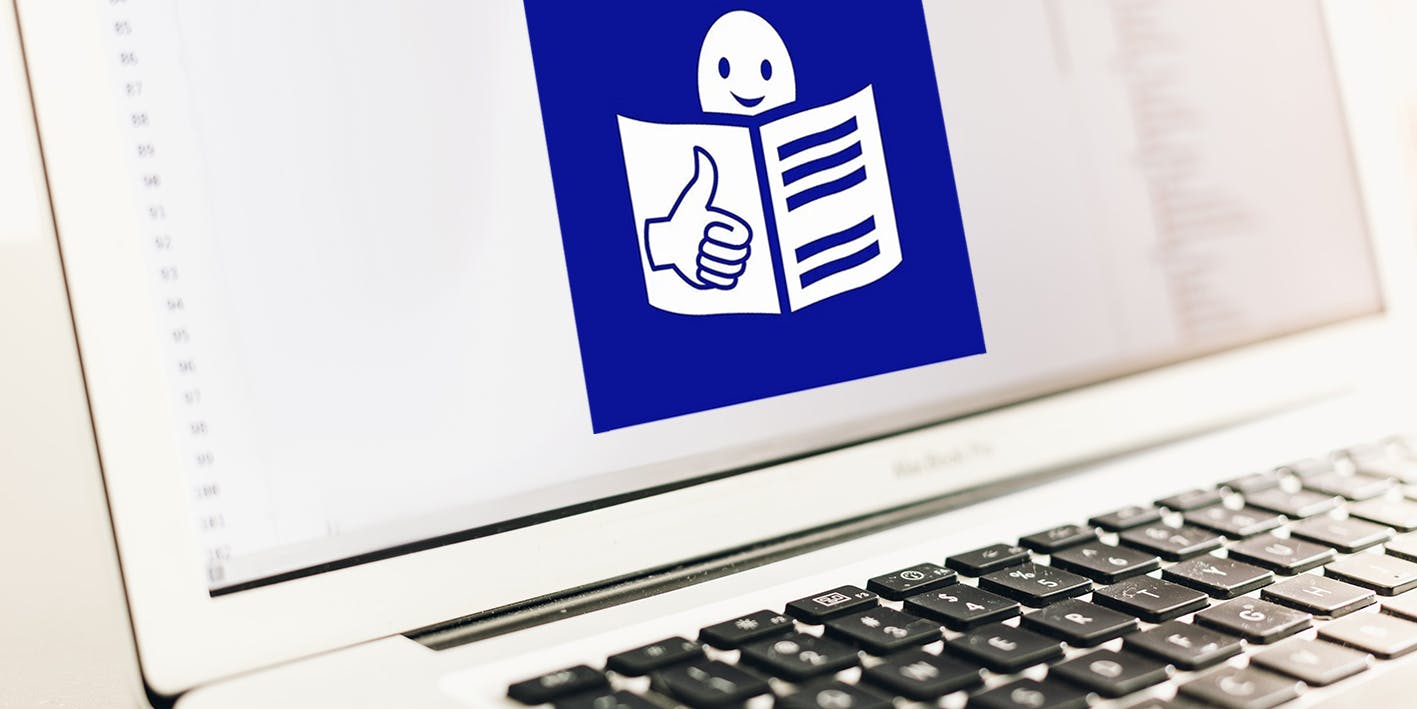 Pictogram Easy to Read Laptop with the Pictogram which symbolizes the Easy to Read