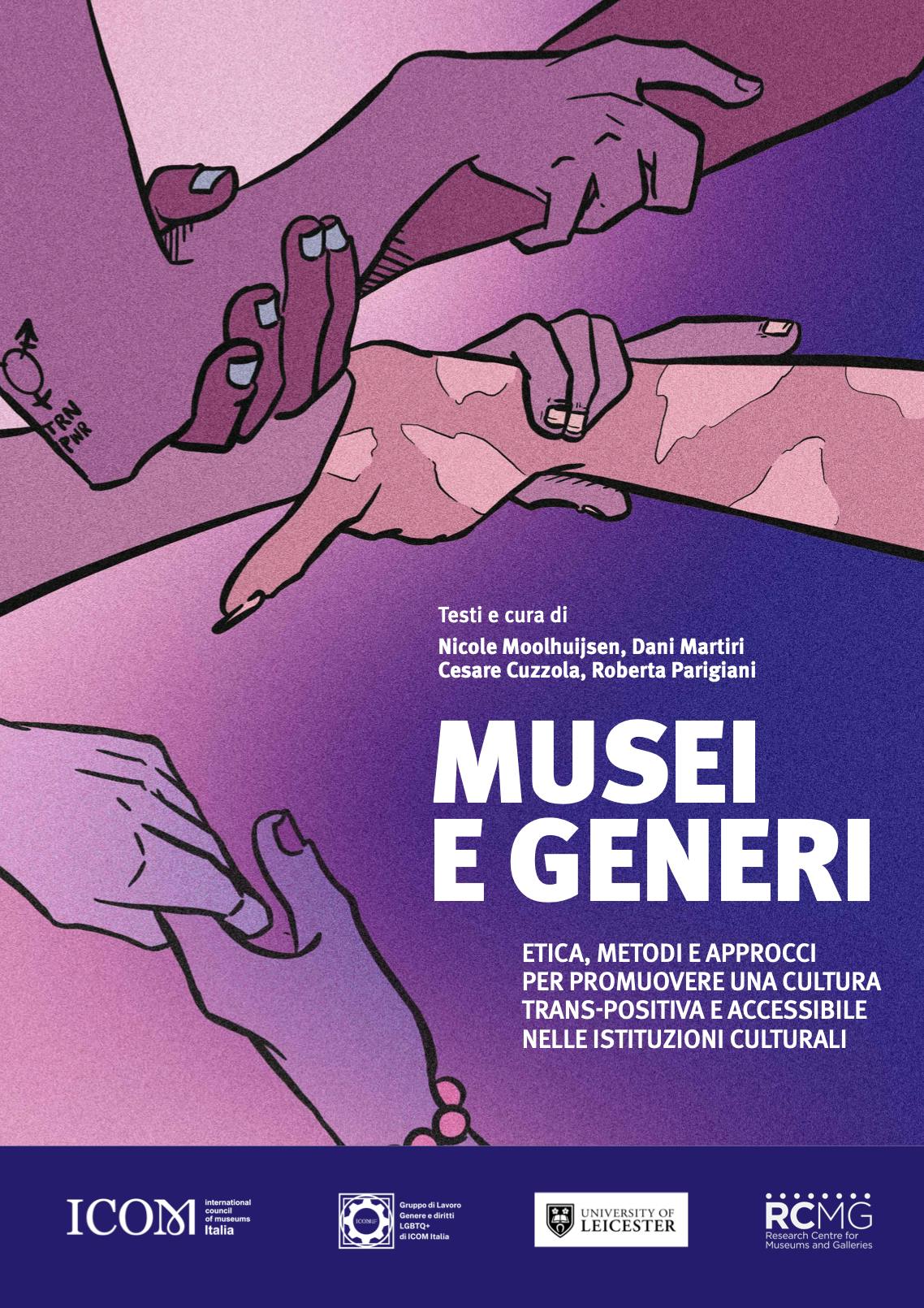 Copertina di Nicky Daigoro del volume "Musei e Generi" (impaginazione grafica: We Exhibit).