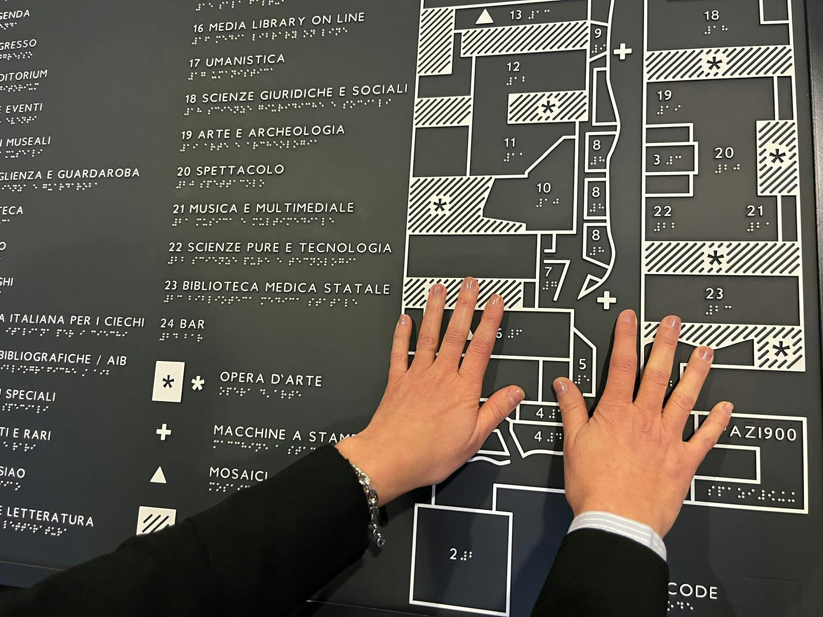 Roma, Biblioteca Nazionale Centrale, tactile map in Braille