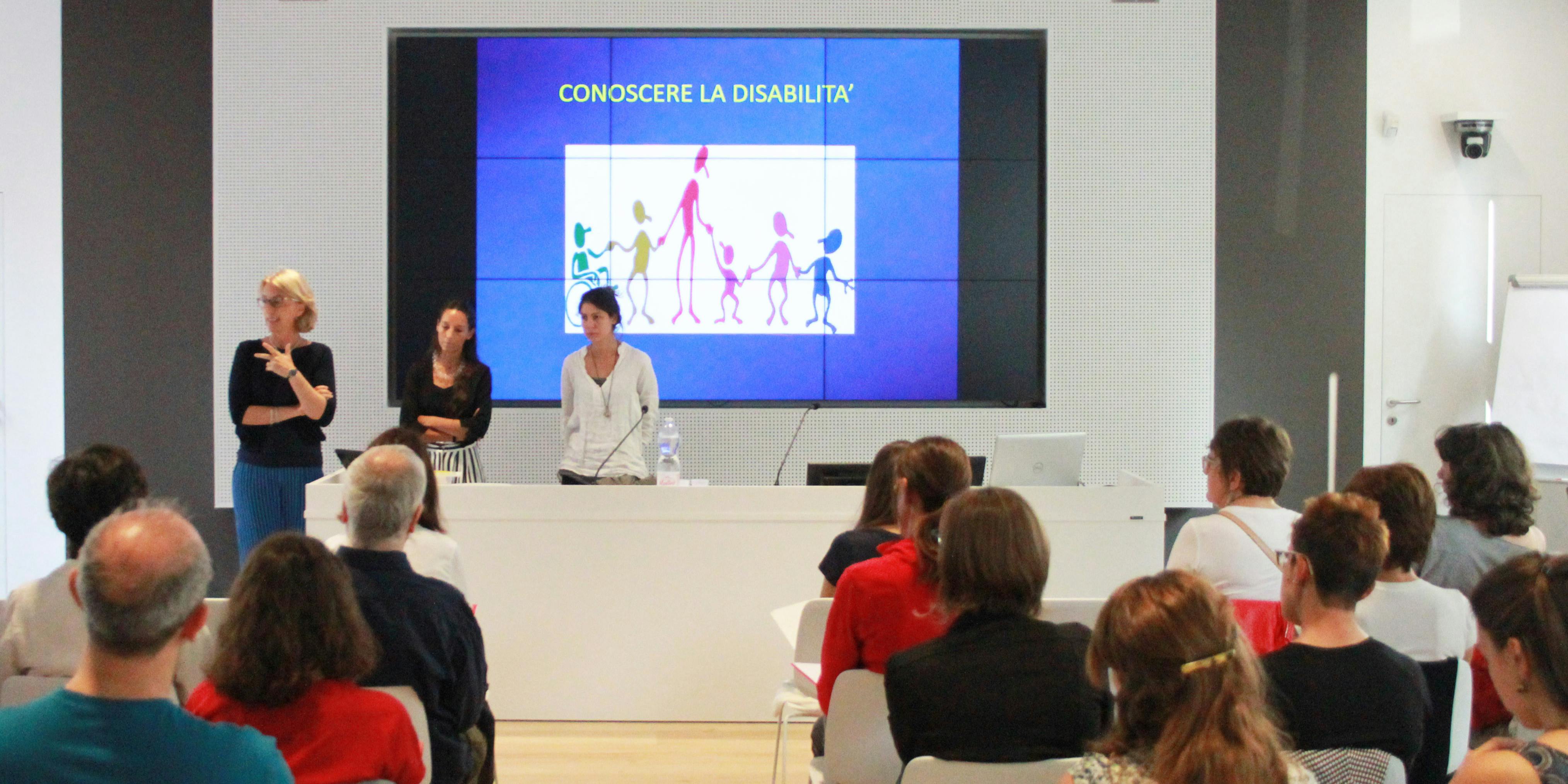 Training of "Operatori culturali per l'inclusione" A momento of the classroom training of Operatori culturali per l'inclusione"