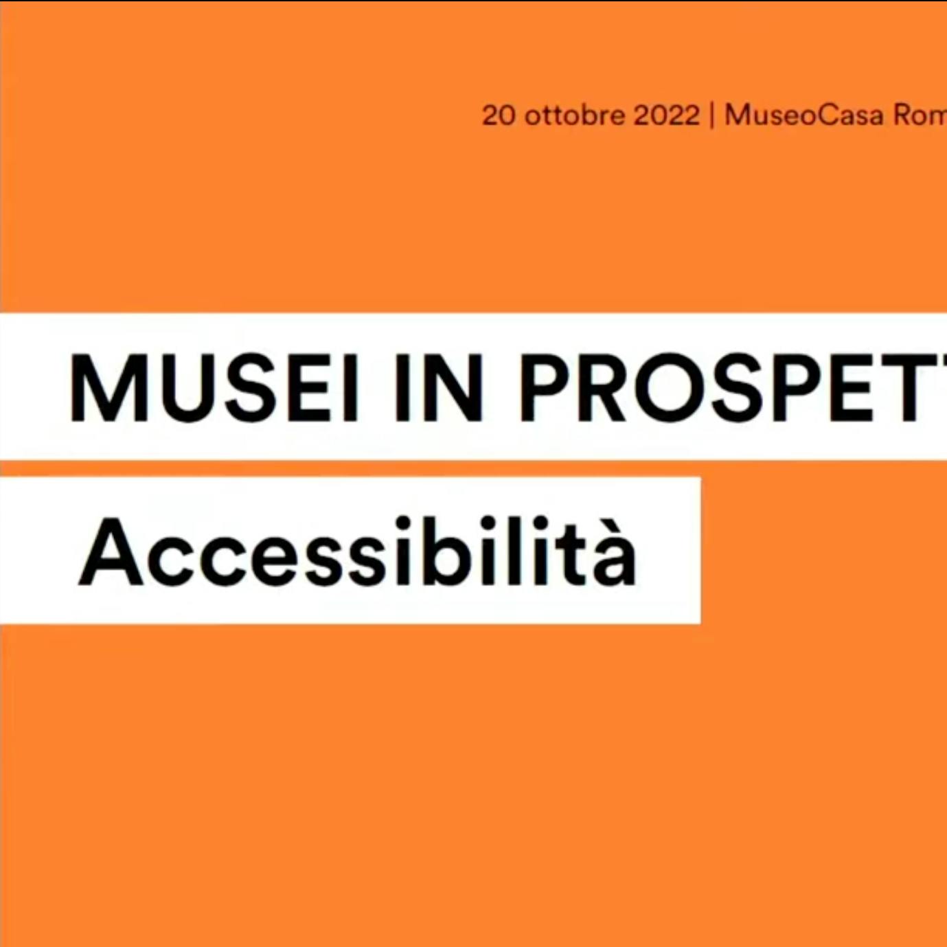 Ciclo di incontri "Musei in prospettiva" Video dell'incontro "Musei e accessibilità"