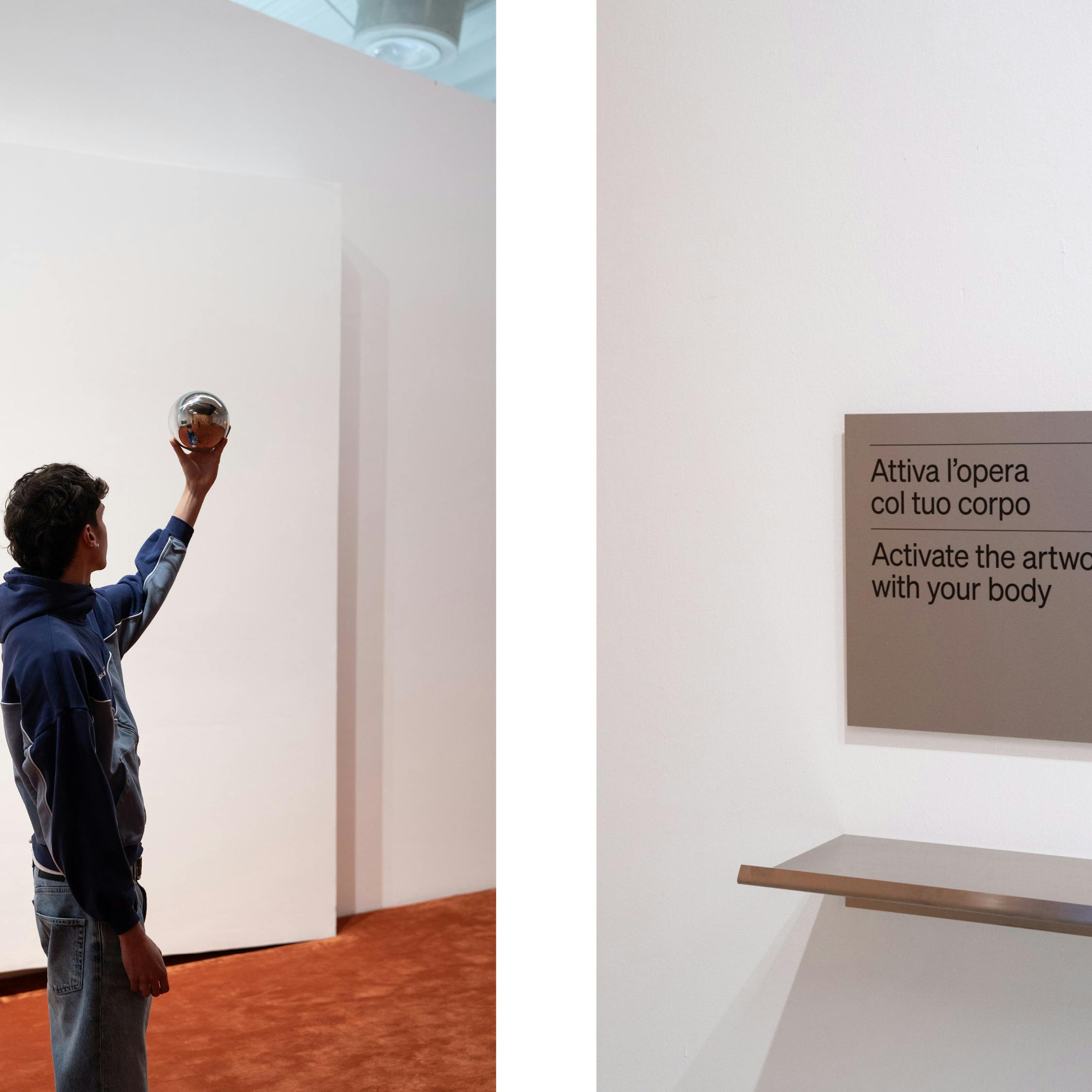 Prato, Centro per l'arte contemporanea Luigi Pecci Prato, Centro per l'arte contemporanea Luigi Pecci. Dittico foto: una didascalia che invita il visitatore a interagire con l'opera