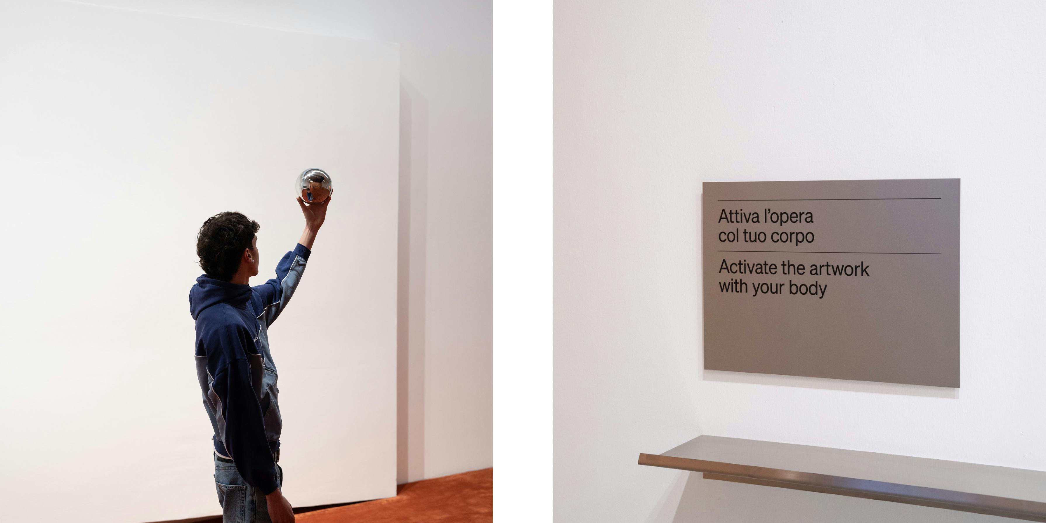 Prato, Centro per l'arte contemporanea Luigi Pecci Prato, Centro per l'arte contemporanea Luigi Pecci. Dittico foto: una didascalia che invita il visitatore a interagire con l'opera