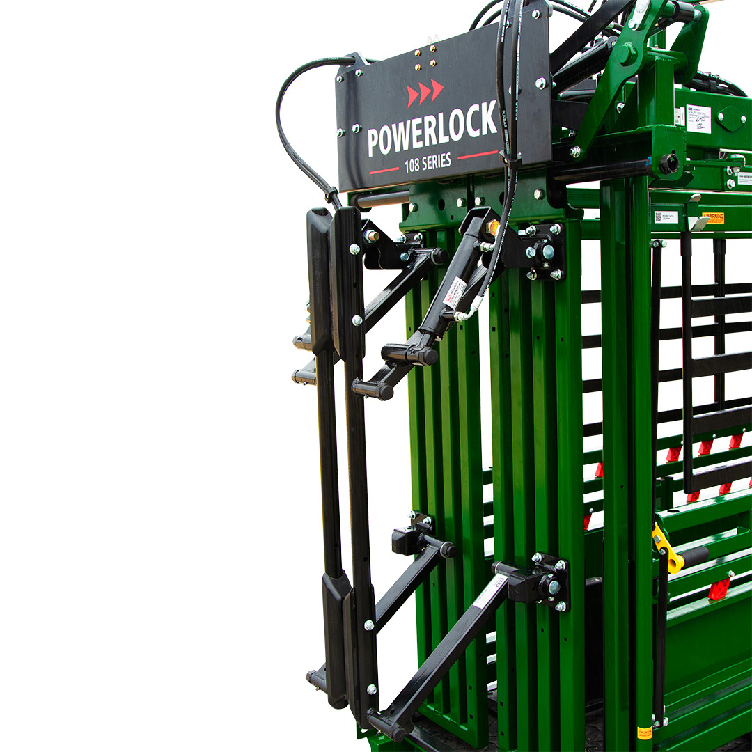 Neck Extenders out on Powerlock 108 hydraulic squeeze chute