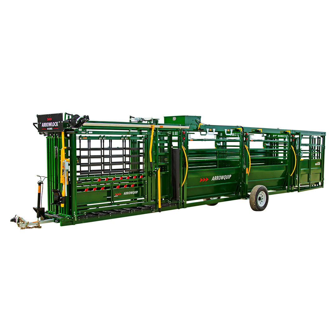 Arrowlock 88 portable cattle chute alley and tub transport