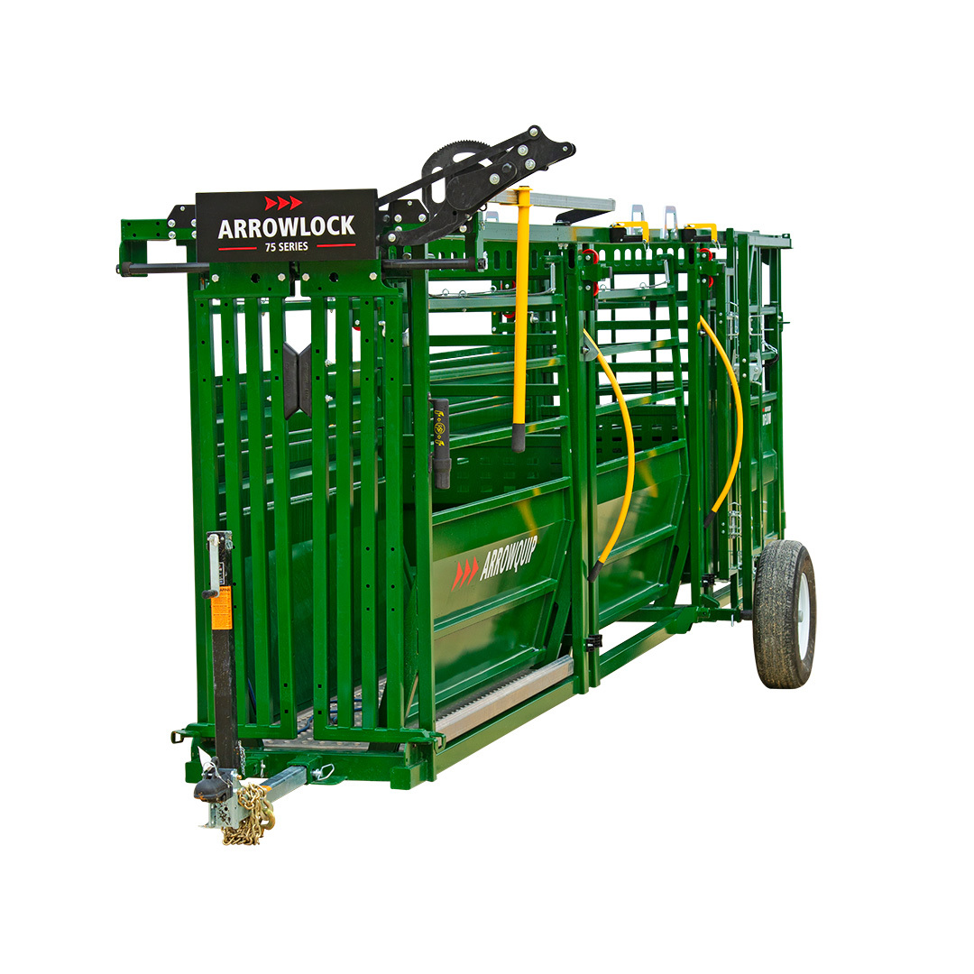 Portable tub and alley with Arrowlock head gate ready for transport