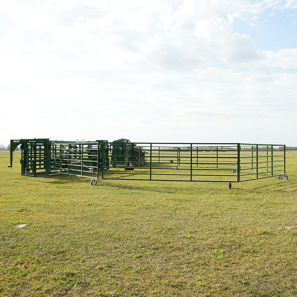 Heeler portable corral system fully set up and ready to be used for working cattle