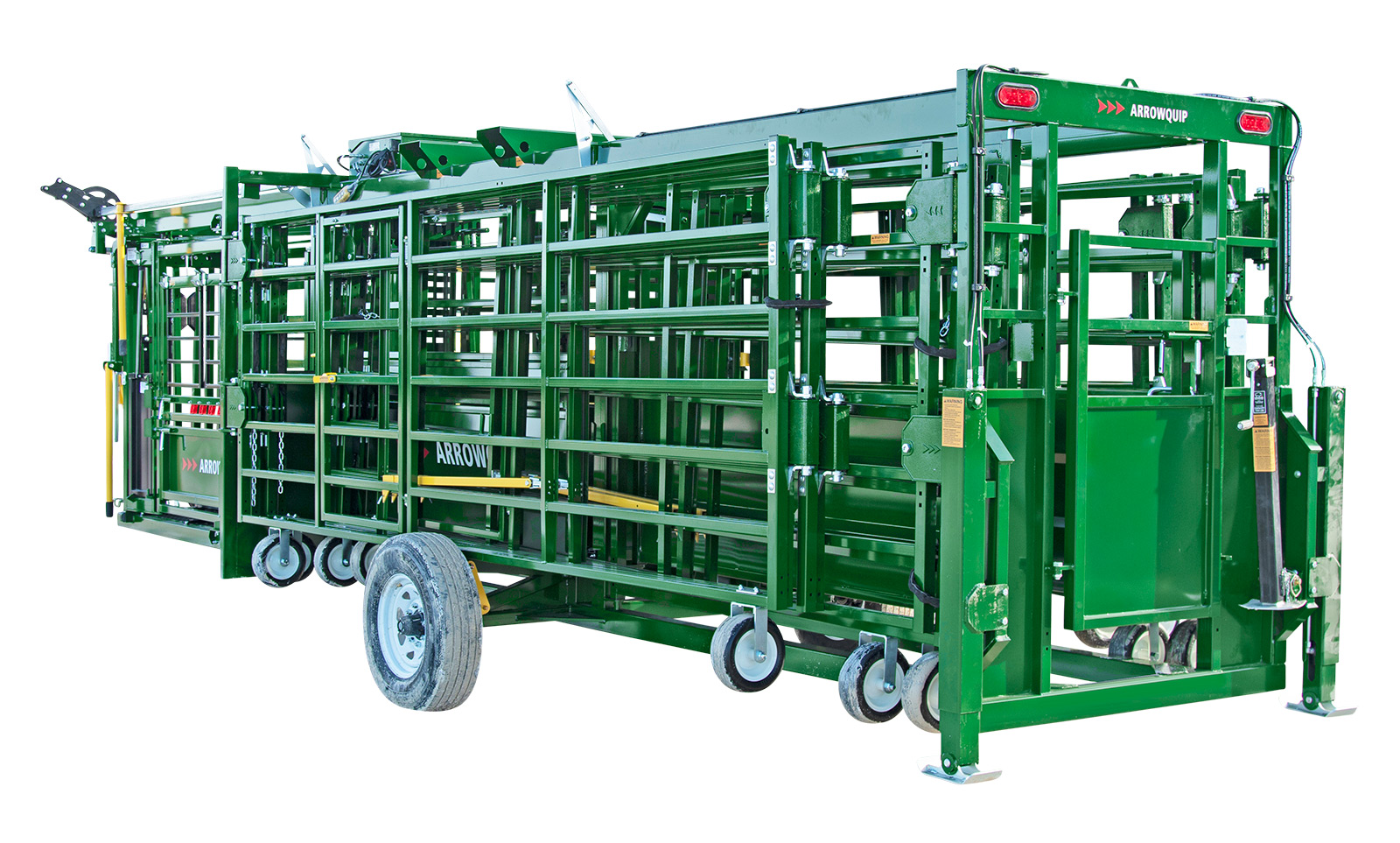 Heeler 75C Portable Corral Chute and Alley system ready for transport rear view