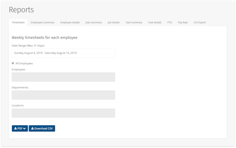 Timesheet Reporting by Department and Location Timesheet Reporting by Department and Location